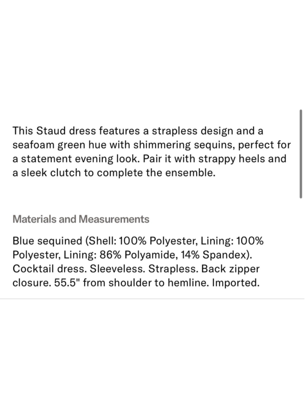 STAUD Strapless Sequin Column Dress in Mint Green - Picture 11 of 15